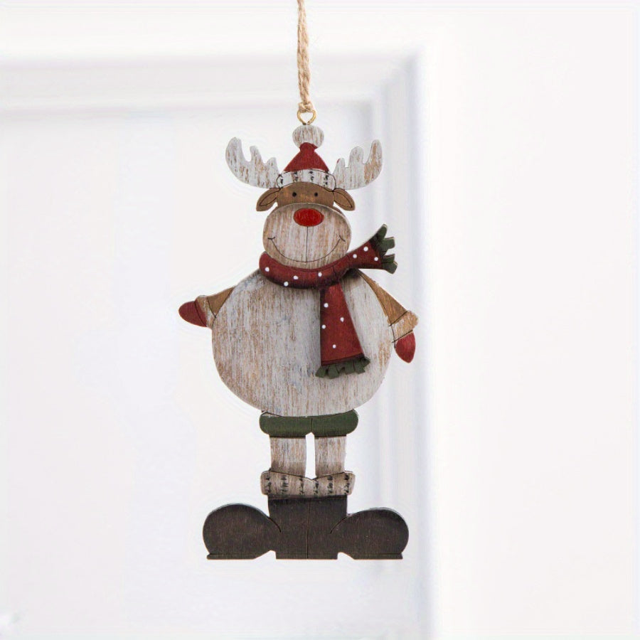 Christmas Elk Wooden Hanging Ornaments for Tree Decoration