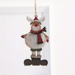 Christmas Elk Wooden Hanging Ornaments for Tree Decoration