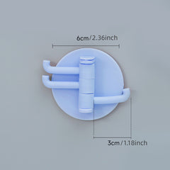 4pcs Sticky Hook 3 Branch Rotating Wall Towel Hook Bathroom Accessories
