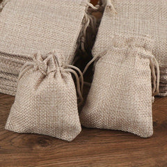 10pcs Drawstring Burlap Bag Jute Gift Bags DIY Wedding Favor Gift Bag Packaging