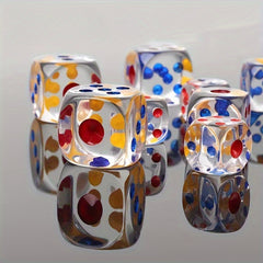 10pcs Transparent Colorful Dices Bar Screen Game Resin Dices