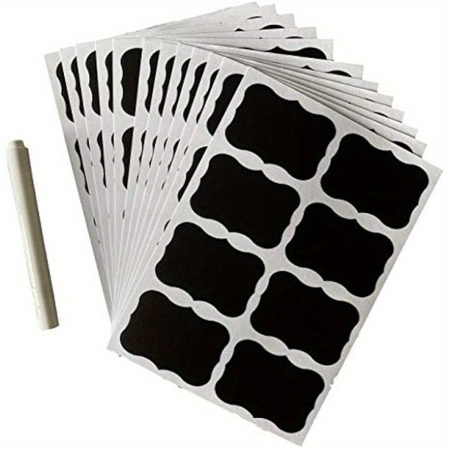 96 Chalkboard Sticker Labels 5cmx3 Resuable for Storage Bins Glass Jars