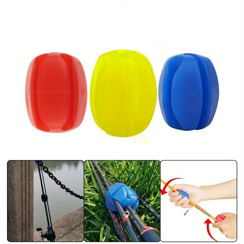 3pcs Fishing Rod Holder with Rubber Strap Ties