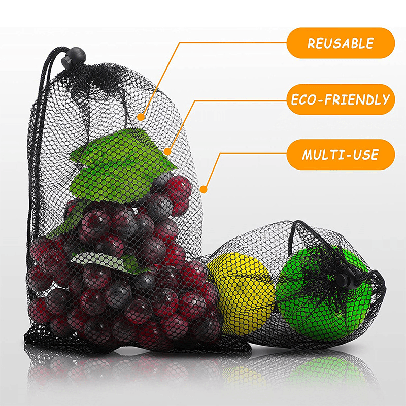 Nylon Mesh Drawstring Laundry Bag - Beach Camping Travel Storage