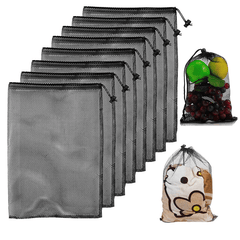 Nylon Mesh Drawstring Laundry Bag - Beach Camping Travel Storage