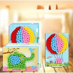 Children's Fur Ball Paste Painting DIY Creative Fur Ball Painting