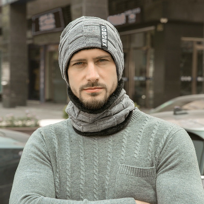 Winter Beanie Hat & Scarf Set Velvet Lined Ear Protection Warm