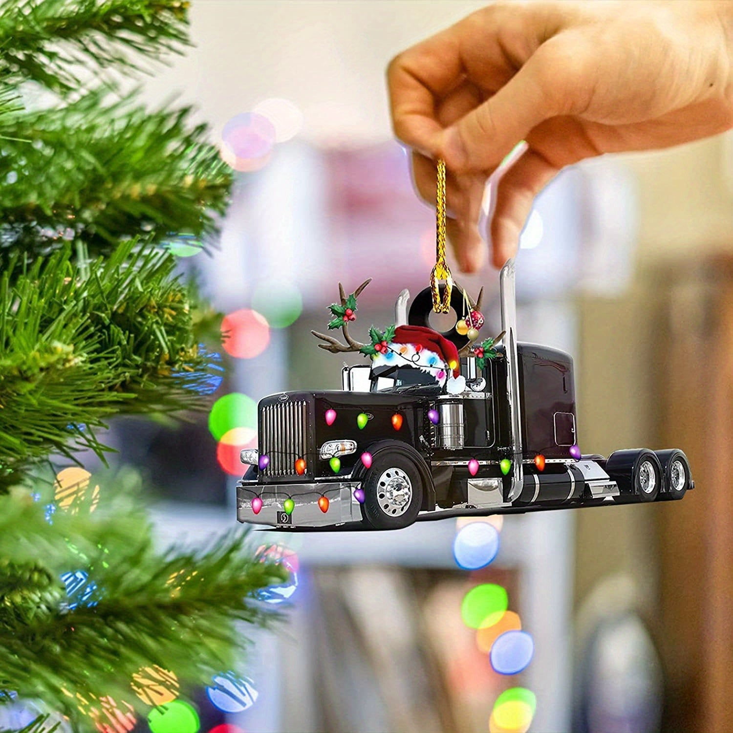 Christmas Tree Hanging Truck Decoration Antique Farmhouse Creative Car Rear View