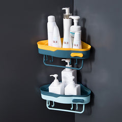 Corner Bathroom Shower Shelf Wall Mounted No Drilling Storage Shelves Triangle