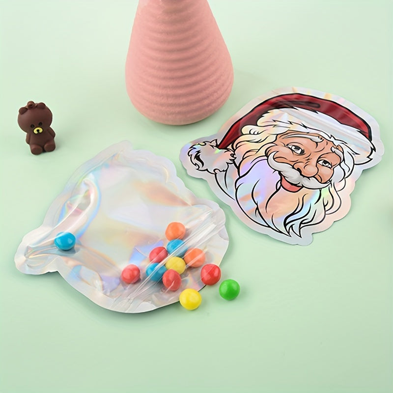 10pcs Santa Claus Ziplock Gift Bags Christmas Decorations