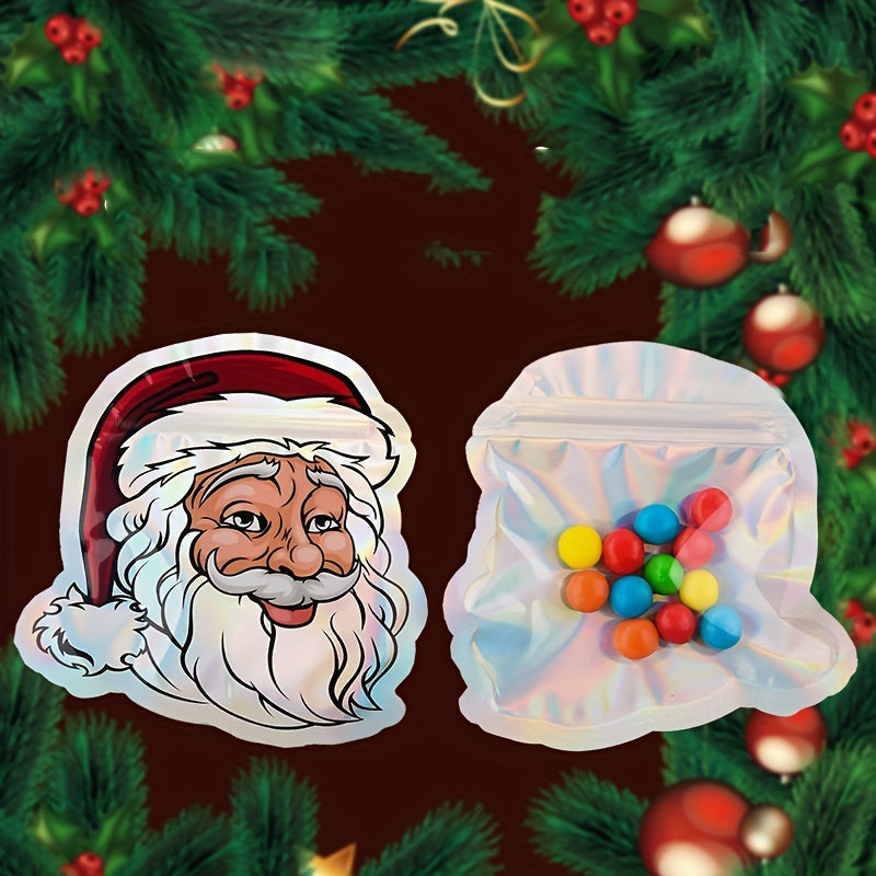 10pcs Santa Claus Ziplock Gift Bags Christmas Decorations