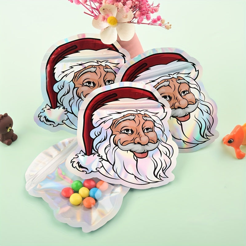 10pcs Santa Claus Ziplock Gift Bags Christmas Decorations