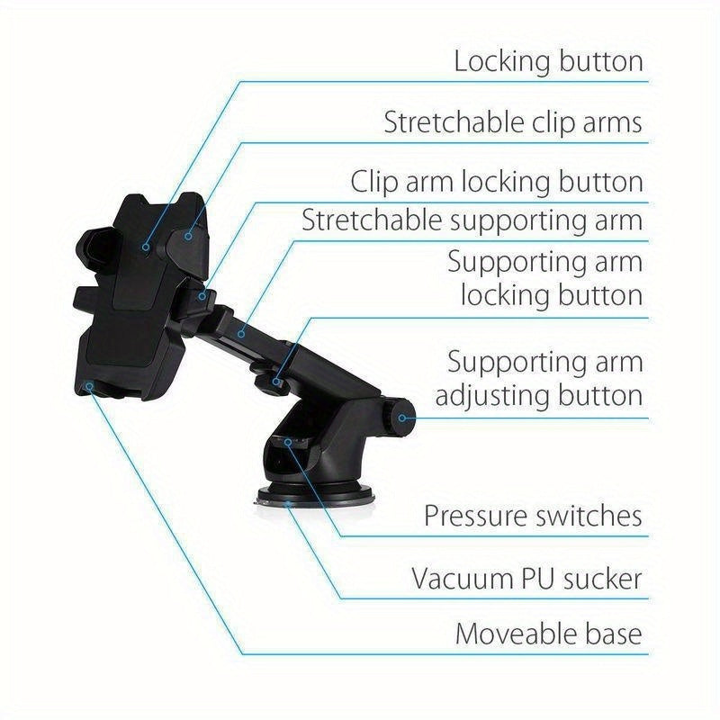 360 Universal Suction Cup Car Phone Holder Windshield Mobile Phone Holder