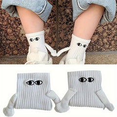 Hand In Hand Magnetic Couples Socks Friends Socks Versatile Mid-tube Gift