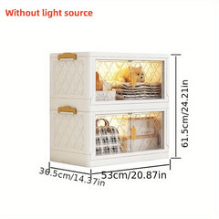 1pc Folding Storage Cabinet Household Foldable Storage Box With Wheels