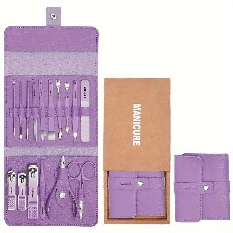 16pcs Portable Nail Clippers Fingernail & Toenail Cutter Manicure Tool