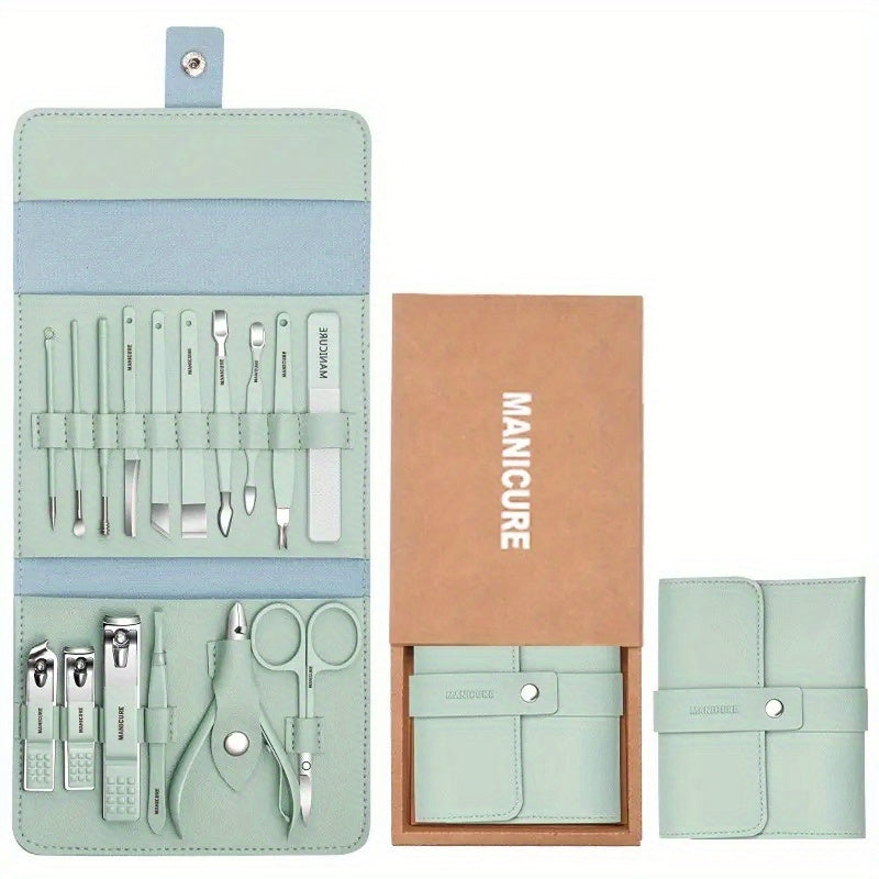 16pcs Portable Nail Clippers Fingernail & Toenail Cutter Manicure Tool