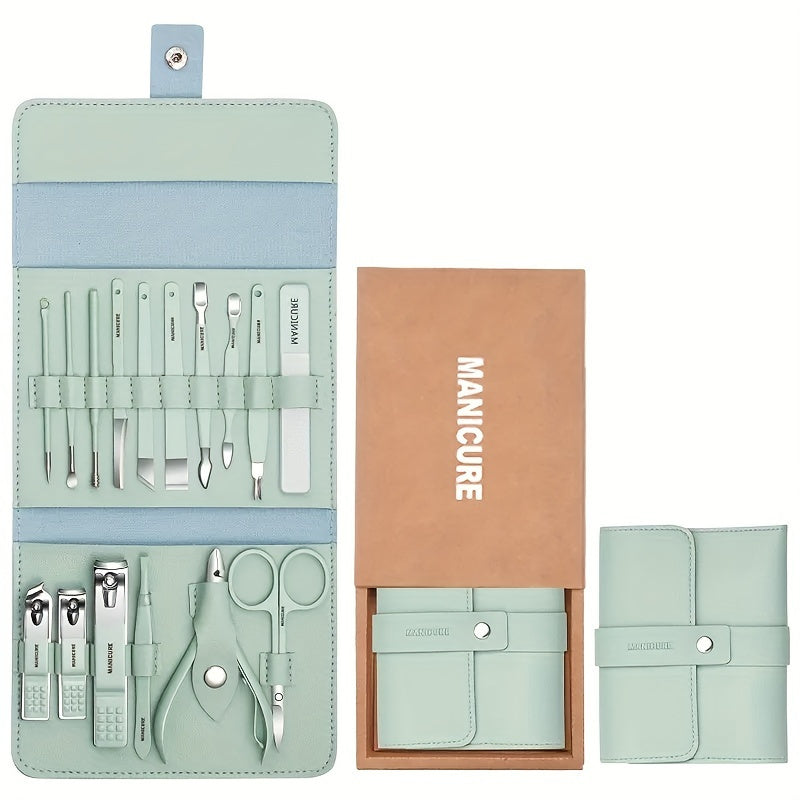 16pcs Portable Nail Clippers Fingernail & Toenail Cutter Manicure Tool