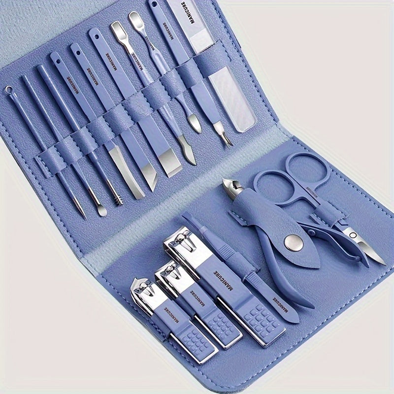 16pcs Portable Nail Clippers Fingernail & Toenail Cutter Manicure Tool