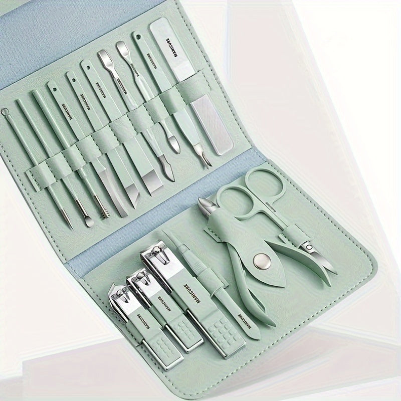 16pcs Portable Nail Clippers Fingernail & Toenail Cutter Manicure Tool