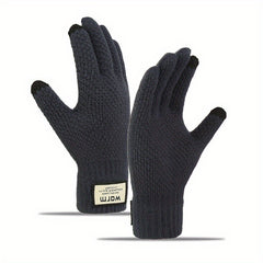 Men's Cycling Knit Gloves Warm Coldproof Winter Touch Screen Knitted Gloves