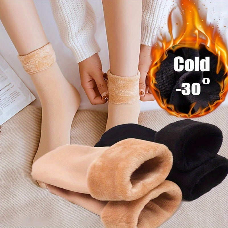 Fleece Lined Calf Socks for Sports Running Warmth