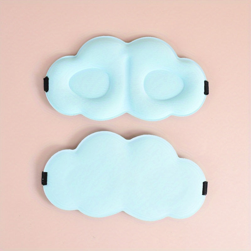 Soft Cloud Shaped Eye Mask Blackout 3D Contoured Blindfold Adjustable Strap