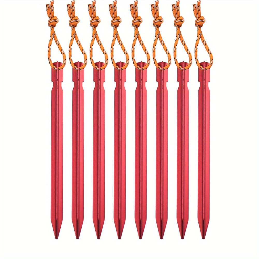8pcs Ultralight V Shaped Aluminum Tent Stakes for Camping