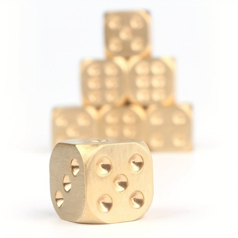 5pcs Brass Dices For Board Game Bar Supplies Random Style