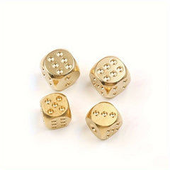 5pcs Brass Dices For Board Game Bar Supplies Random Style