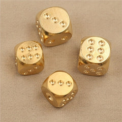 5pcs Brass Dices For Board Game Bar Supplies Random Style