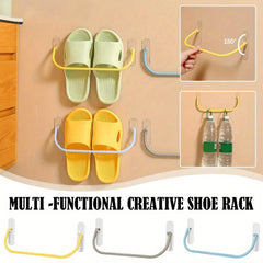 3pcs Punch Slipper Shelf Wall Mounted Shoes Storage Rack