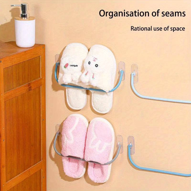 3pcs Punch Slipper Shelf Wall Mounted Shoes Storage Rack