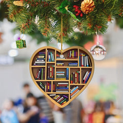 Heart Bookshelf Pendant Hanging Acrylic Ornament