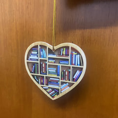 Heart Bookshelf Pendant Hanging Acrylic Ornament