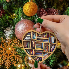 Heart Bookshelf Pendant Hanging Acrylic Ornament