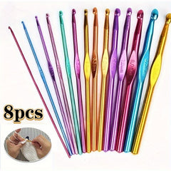 8pcs Colorful Aluminum Crochet Hook Set