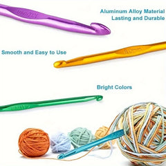 8pcs Colorful Aluminum Crochet Hook Set
