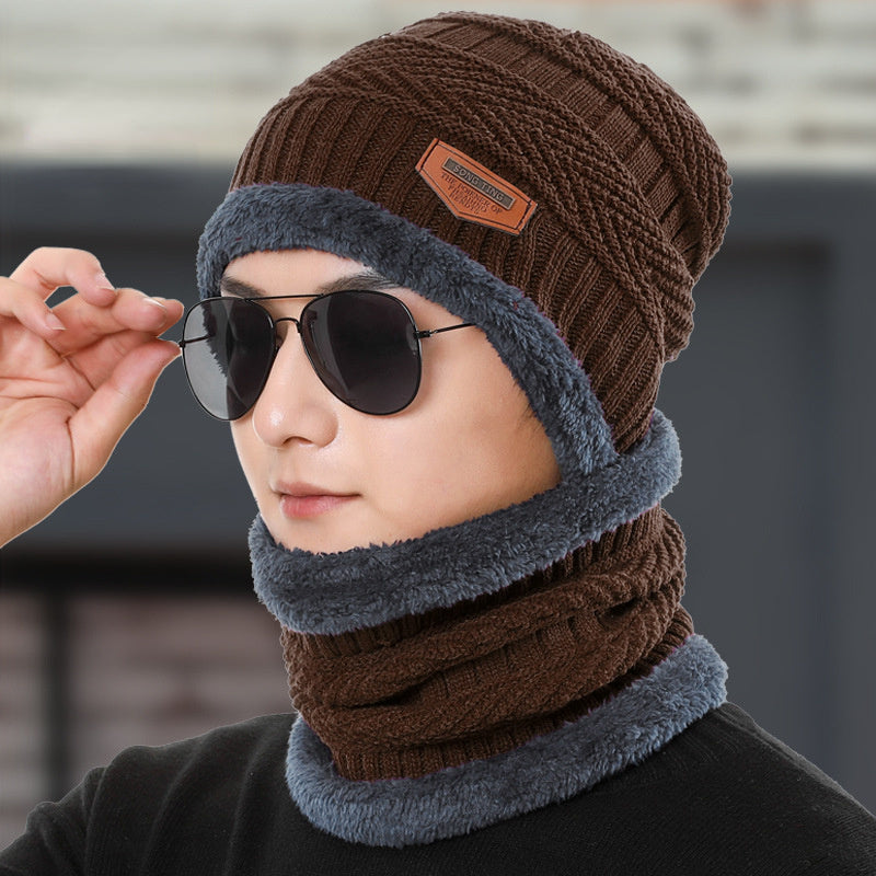 Winter Beanie Hat & Scarf Set Velvet Beanie Cap Warm Thickened Knitted Hat