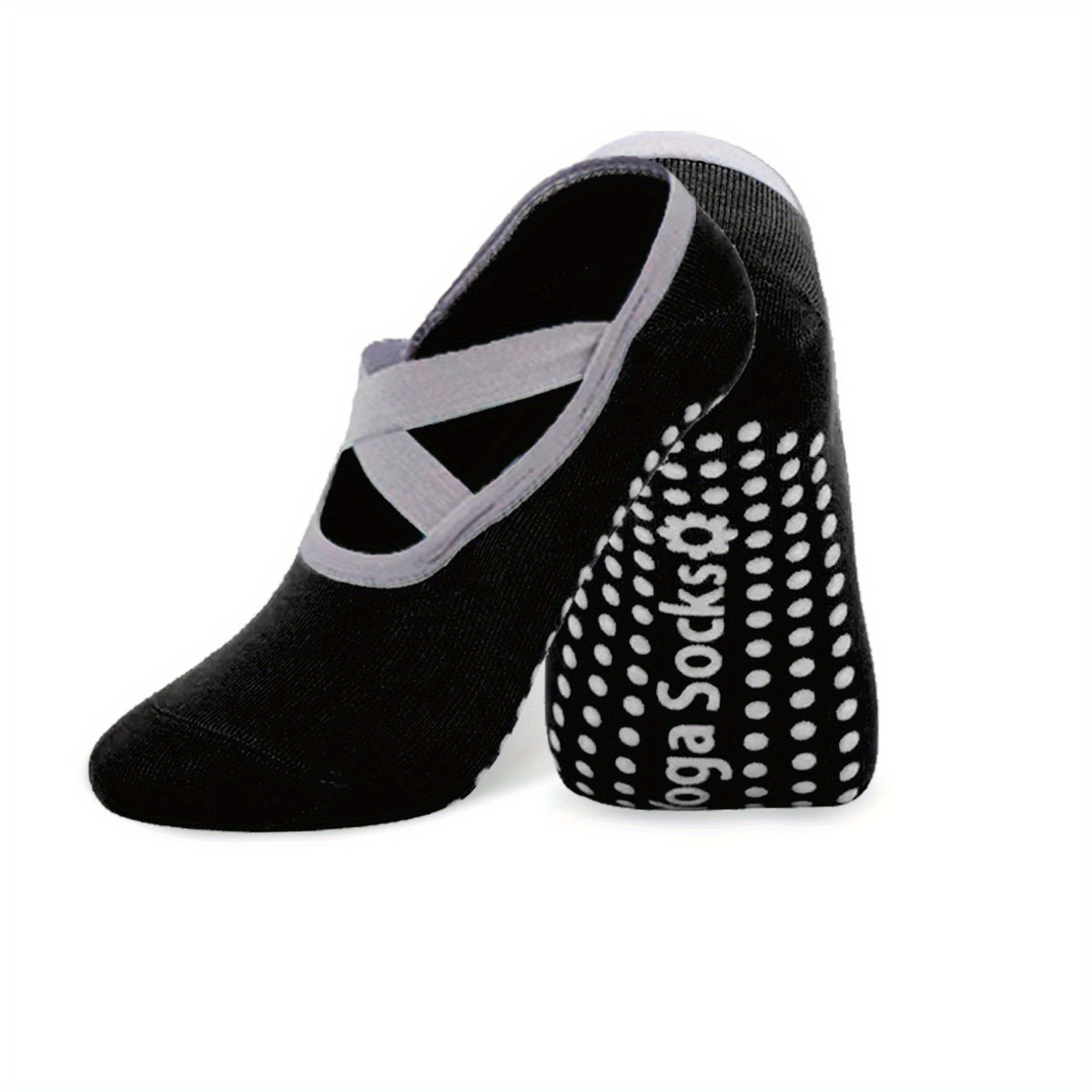 Women's Non-Slip Yoga Socks with Cross Strap and Extra Grips