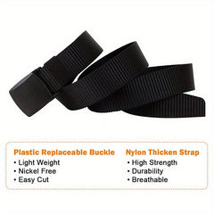 High Men's Golf Belt Automatic Buckle Nylon Belt for Outdoor Golf