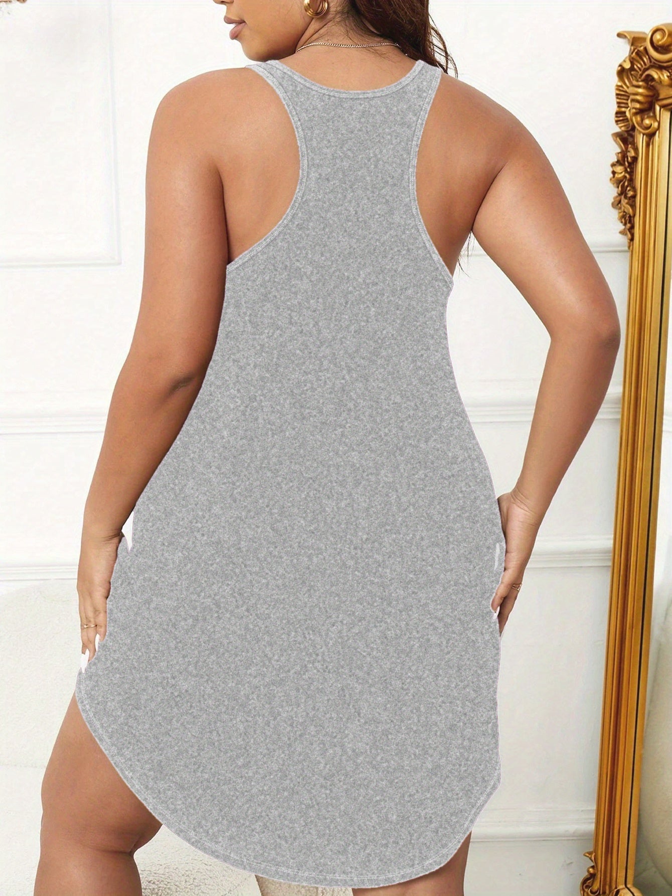  Heartbeat Print Tank Sleep Dress