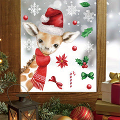 Christmas Giraffe Snowflake Stickers Home And Office Decor