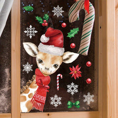 Christmas Giraffe Snowflake Stickers Home And Office Decor