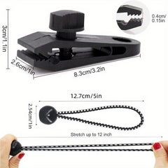 20pcs Waterproof Tent Clips & Ball Bungee Cords for Tarps, Tents, Covers