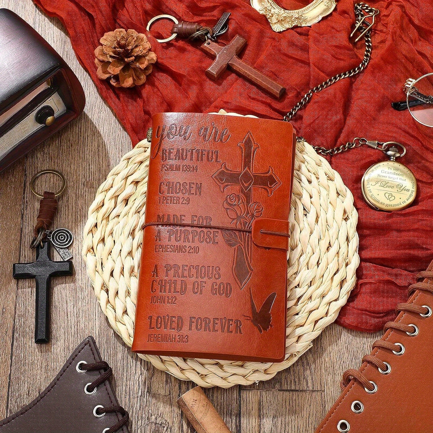 Vintage Faux Leather Sketch Journal Notebook 136 Sheets