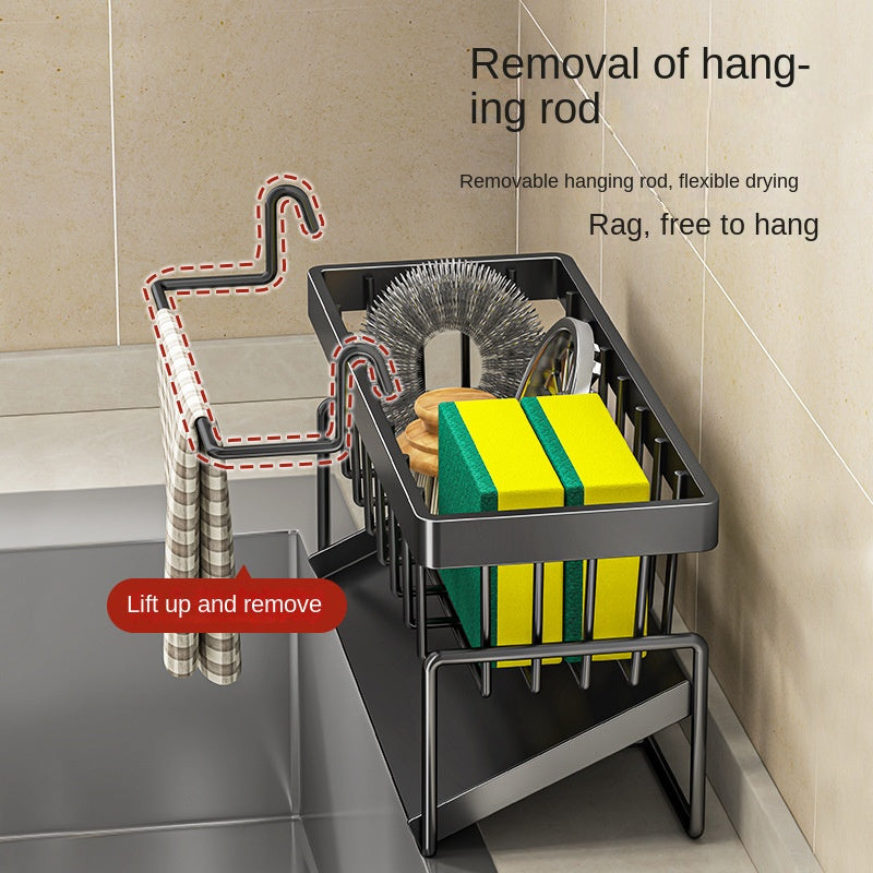 Kitchen Rack Rag Drain Rack Punch Household Spice Rack Sink Faucet Sink Rack