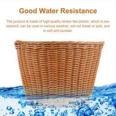 Woven Bike Basket D Shaped Front Basket With 2 Leather Straps
