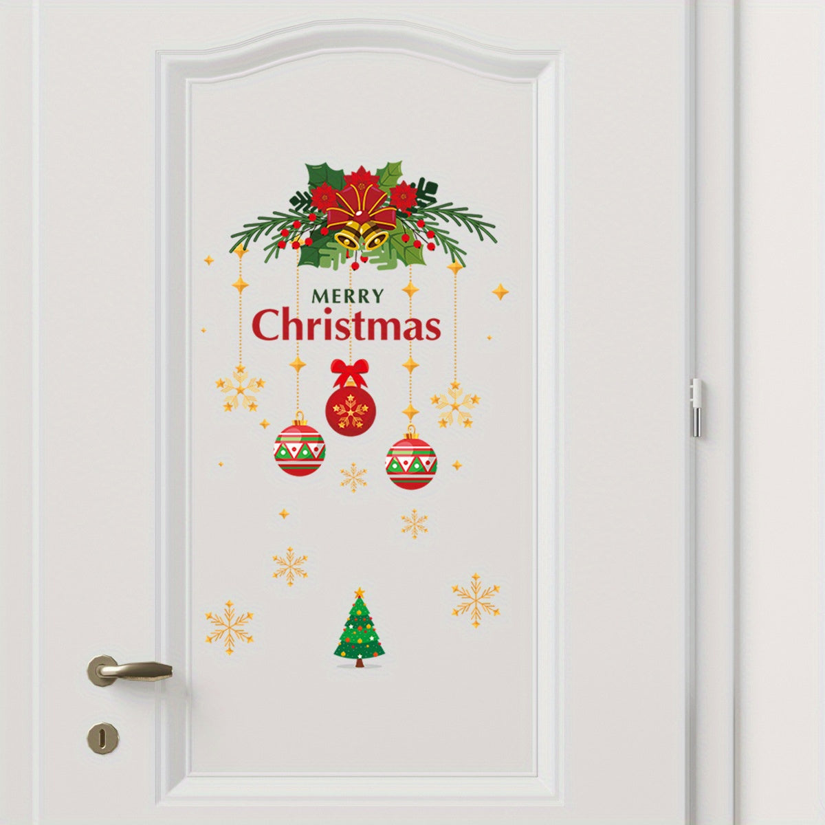 Christmas Door Window Decoration Stickers Festive Party Decorative Wall Stickers