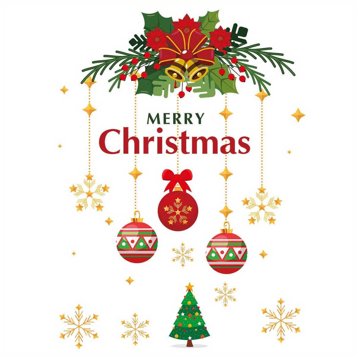 Christmas Door Window Decoration Stickers Festive Party Decorative Wall Stickers